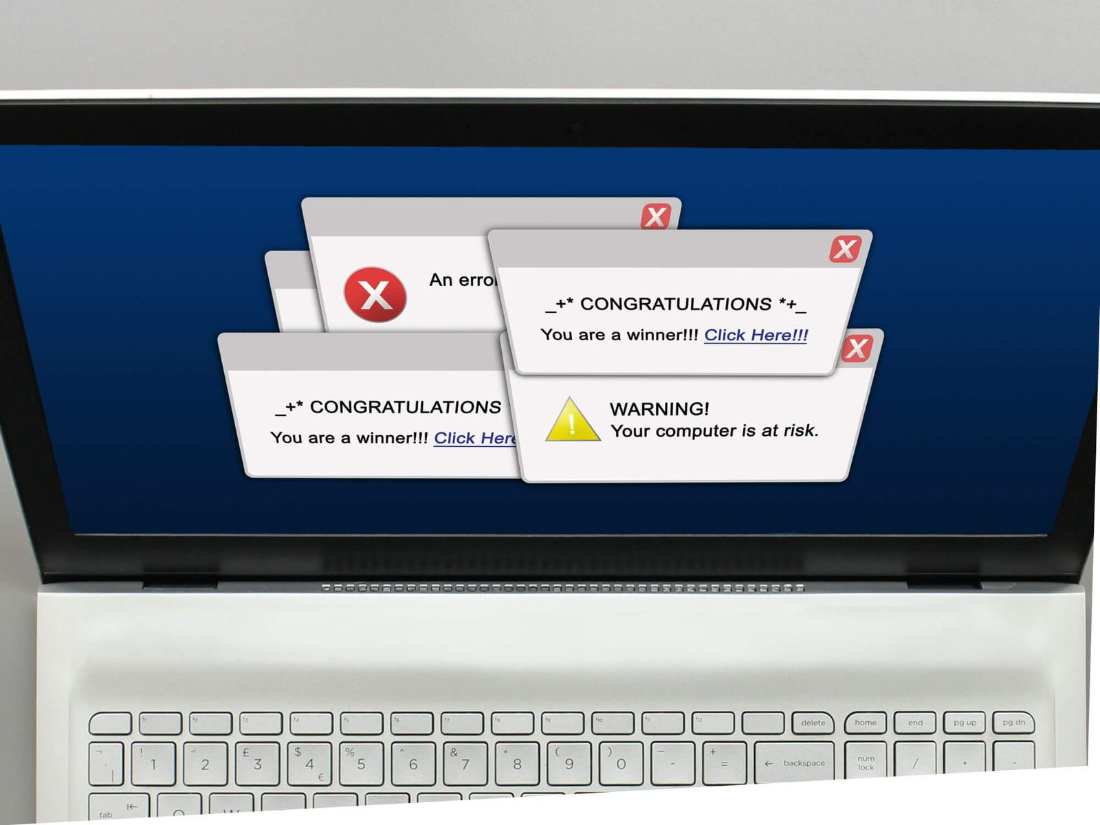 Pop-up melding op een website