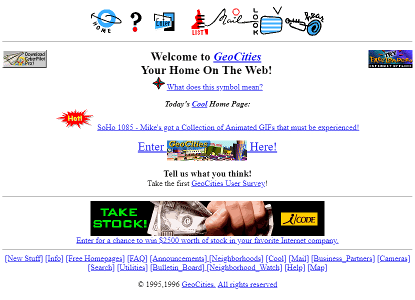 Eerste website